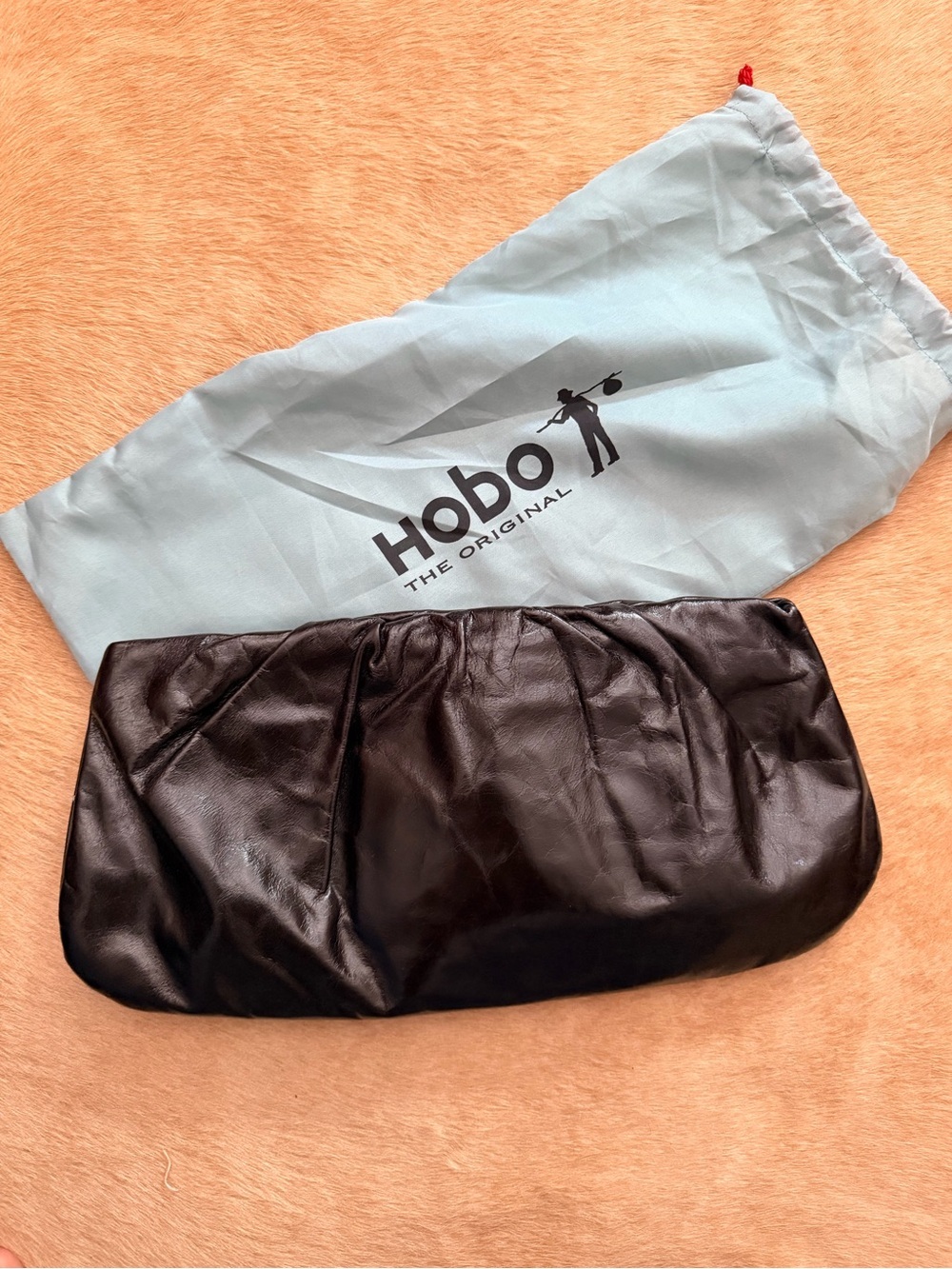 HOBO Black Soft Leather Foldover Clutch